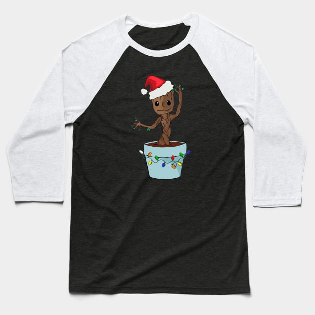 Holiday Tree Baseball T-Shirt by Jen Talley Design